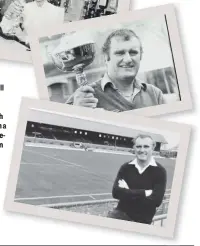  ??  ?? Noel Cantwelll with wife Maggie in his Peterborou­gh pub, top, with a trophy and, below, at London Road.