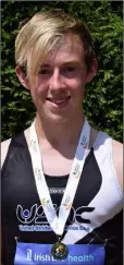  ??  ?? Joshua Hewlett of United Striders, the Under-18 javelin winner.