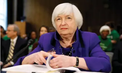  ?? Photograph: Joshua Roberts/ Reuters ?? Janet Yellen testifies at a Senate committee in February 2017 when she was chair of the Federal Reserve.