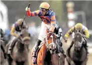  ?? Sean M. Haffey / Getty Images ?? Jockey Irad Ortiz Jr. piloted Vino Rosso to a win in the Breeders’ Cup Classic at Santa Anita Park.