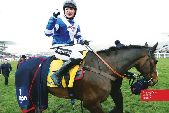  ??  ?? Bryony Frost wins on Frodon