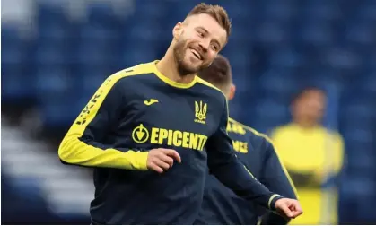  ?? Photograph: Russell Cheyne/Reuters ?? Andriy Yarmolenko trains at Hampden Park before the Nations League clash with Scotland.