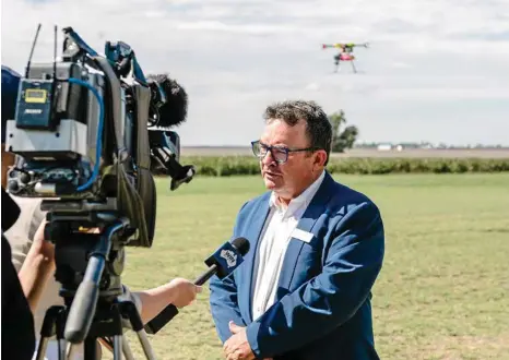  ?? PHOTO: CONTRIBUTE­D ?? IN THE SPOTLIGHT: Western Downs Regional Council Deputy Mayor Andrew Smith was pleased with the focus a Senate inquiry into drone technology brought to the Dalby region.