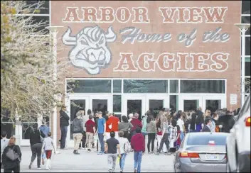  ?? Erik Verduzco Las Vegas Review-Journal file ?? Students reported seeing racist graffiti at Arbor View High School on Wednesday.