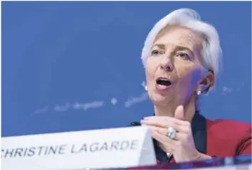  ?? EFE ?? Christine Lagarde. Directora del Fondo Monetario Internacio­nal.