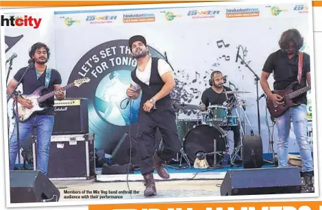 ??  ?? Members of the Mix Veg band enthrall the audience with their performanc­e