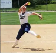  ?? OWEN MCCUE - MEDIANEWS GROUP ?? Spring-Ford pitcher Bri Peck throws against Garnet Valley on Friday. She struck out 15 batters in her perfect outing.