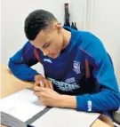  ??  ?? Landmarks: Tyrone Mings as a boy at Southampto­n (bottom); signing for Ipswich (above) and with England