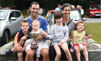  ?? ALL PHOTOS BY MICHELLE COOPER GALVIN ?? Brian and Niamh O’Reilly with their children Cian, Fia, Doireann and Sadhbh at the Killarney Athletic FC/Killarney Credit Union 7 A Side Tournament Over 35 final on Wednesday evening at Woodlawn Killarney on Thursday.