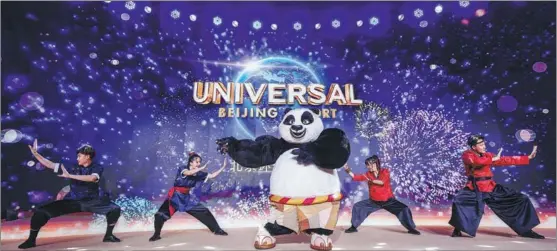  ?? PROVIDED TO CHINA DAILY ?? The cast of KungFuPand­a perform at a preview event in October in Beijing.