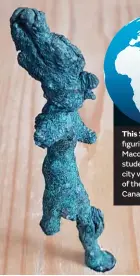  ??  ?? This Smiting Baal figurine found by Macquarie University students indicates the city was part of the ancient Canaanite civilisati­on.