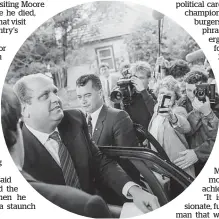  ??  ?? Mike Moore after being sworn in as prime minister in 1990.