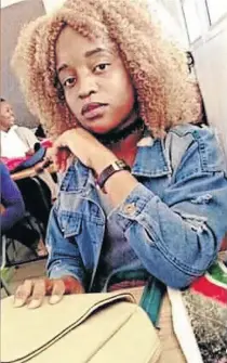  ?? /SUPPLIED ?? Capricorn TVET College student Precious Ramabulana’s family had expected so much from the young woman before her life was cut short.