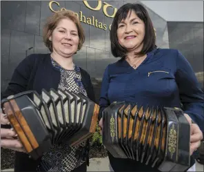  ?? Photo by Domnick Walsh ?? Concertina virtuosos Maura Walsh, Lixnaw, and Michelle O’Sullivan, Tralee, at the opening of the new Dúchas Centre.