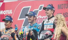  ?? FOTO: GETTY ?? Márquez, Miller y Redding, en el podio de un atípico GP de Holanda el pasado curso