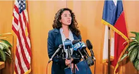  ?? Raquel Natalicchi­o/Staff file photo ?? Harris County Judge Lina Hidalgo recently expressed concerned that hazardous waste from the Ohio train derailment was transporte­d to the county for disposal.