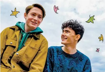  ?? NETFLIX ?? Kit Connor (left) as Nick and Joe Locke in as Charlie in “Heartstopp­er.” The Netflix series uses animated flourishes to reflect its origins as a comic created by Alice Oseman, who also created the TV show.