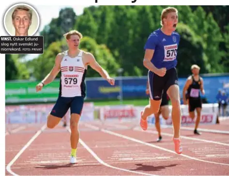  ?? FOTO: PRIVAT FOTO: DECA TEXT&BILD ?? I MÅL. Oskar Edlund från Täby IS springer hem SM-guldet under SM i Uppsala i helgen.