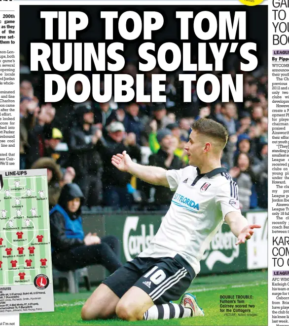  ?? PICTURE: Action Images ?? DOUBLE TROUBLE: Fulham’s Tom Cairney scored two for the Cottagers