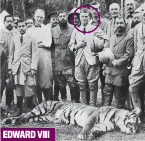  ??  ?? EDWARD VIII The future king Edward VIII, left, and his entourage in Nepal in 1921