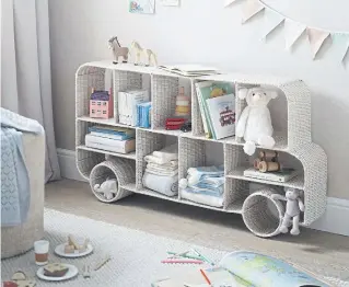  ?? ?? Rattan London Bus Book Shelf, The White Company
Picture: PA Photo/The White Company