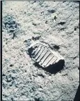 ??  ?? The iconic photo Buzz Aldrin took of his own bootprint on the Moon.