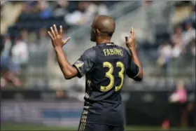  ?? MATT SLOCUM — THE ASSOCIATED PRESS ?? Philadelph­ia Union’s Fabinho pictured during an MLS soccer match against the Seattle Sounders, Sunday.