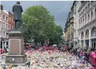  ??  ?? TRIBUTES Manchester vigil after blast