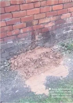  ?? Sand was spread over the faeces left outside homes in Burscough Street ??