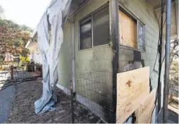  ??  ?? Chloros’ home near the Lick Observator­y was partially burned by the SCU Lightning Complex on Mount Hamilton outside of San Jose.