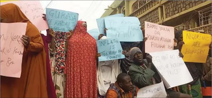  ?? ?? Protesters in Kano State