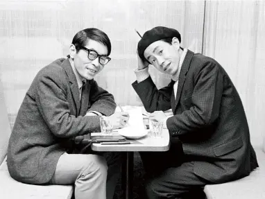  ?? ?? Fujiko Fujio A, left, and Fujiko F. Fujio when they were working together as Fujiko Fujio