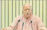  ?? PTI ?? RSS chief Mohan Bhagwat speaks on the opening day of a threeday lecture series in New Delhi on Monday.