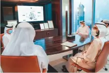  ??  ?? Shaikh Mohammad Bin Rashid Al Maktoum during the meeting with officials from the Ministry of Energy and Infrastruc­ture.