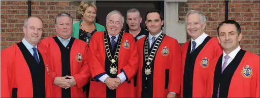  ??  ?? Cllr Pio Smith, Cllr Paul Bell, Cllr Joanna Byrne, Mayor Frank Godfrey , Cllr David Saurin, Kevin Callan Deputy Mayor , Cllr Oliver Tully and Cllr Richie Culhane at the Mayoral election at Barlow House