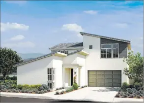  ?? Pardee Homes ?? Pardee Homes’ Pivot will open June 24. Shown is an artists’ rendering of the Contempora­ry elevation of Pivot Plan Four.