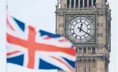  ?? JUSTIN TALLIS/GETTY-AFP 2017 ?? A Union flag flies near Big Ben at the Houses of Parliament in London.