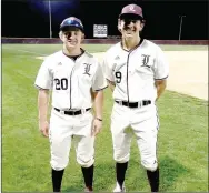  ?? MARK HUMPHREY ENTERPRISE-LEADER ?? Brothers, Lincoln 2021 graduate Noah Moore (left) and rising sophomore Drew Moore got to play together for one season of high school baseball and both were named to the 3A-1 All-Conference team. Noah played catcher and batted .493 with 10 doubles, five home runs and 28 RBIs, while Drew pitched 43.2 innings, striking out 68 against 42 bases-on-balls with a 4.4 ERA.