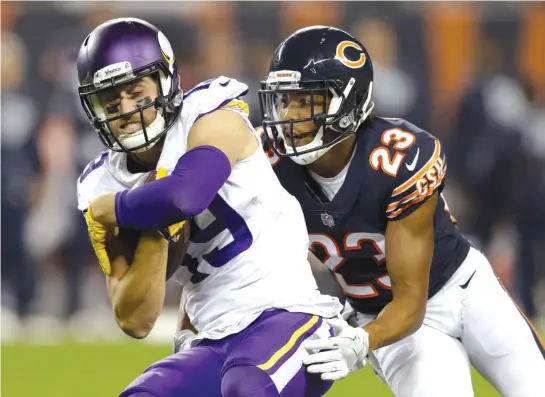  ?? DARRON CUMMINGS/ AP ?? Cornerback Kyle Fuller says playing against a better offense in practice can only help the Bears’ defense, which didn’t have a Pro Bowl player last season.