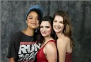  ?? WILLY SANJUAN — ASSOCIATED PRESS ?? Cast members Aisha Dee, left, Katie Stevens and Meghann Fahy promote Freeform’s “The Bold Type” in Burbank.