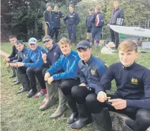  ??  ?? Pictured at the Thames Head are Henry Barnett, Thomas Bodily, Callum Gilbey, Thomas Jackson, Ted Smith and Connor Ribbons.