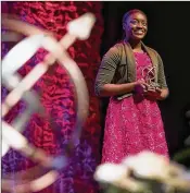  ?? ALLEN EYESTONE / THE PALM BEACH POST ?? Veronica Washington of Park Vista High School won the $4,000 Music/Vocal scholarshi­p at the 35th annual Pathfinder Scholarshi­p Awards on Thursday at the Kravis Center in West Palm Beach.