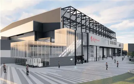  ??  ?? An artist’s impression of plans to overhaul the Resorts World Arena at the NEC