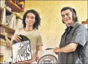  ?? SANJEEV VERMA / HT PHOTO ?? Far left: Ankur Malhotra at work in the workshop. Left: Malhotra and Ashutosh Sharma of Amarrass Records say that vinyl records with simpler recording and production values, help give artistes an identity.