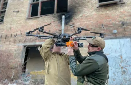  ?? Photograph: Aerorozvid­ka ?? A drone is assembled by the Aerorozvid­ka unit.