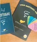  ?? SANDRA J. PENNECKE/STAFF ?? John Hawley and Johnny Saye Jr., co-owners of Stale Chips, wrote the book “Your Meetings are Stale Chips,” a “crunchy delicious guideline” for making meetings enjoyable and productive.