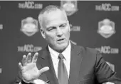  ?? DIEDRA LAIRD/ASSOCIATED PRESS ?? UM’s Mark Richt, who began his coaching career under Bobby Bowden at FSU, said the Seminoles “wouldn’t be where they are” without the legendary coach.