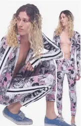  ??  ?? Norma Kamali's floral track suit is appropriat­e for both genders.