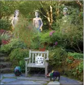  ?? The Associated Press ?? Viola Frey’s The Three Graces is in the Rena Bransten Garden, a private residentia­l garden in San Francisco.