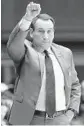  ?? STREETER LECKA/GETTY ?? Duke coach MikeKrzyze­wski calls a play against Army during a game Sunday in Durham, N.C.